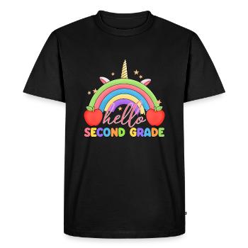 Second Grade Rainbow Girls Boys Teacher Team 2nd - Men's Premium Organic T-Shirt - black - Front - Nico (187cm)