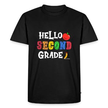 Second Grade Rainbow Girls Boys Teacher Team 2nd - Men's Premium Organic T-Shirt - black - Front - Nico (187cm)