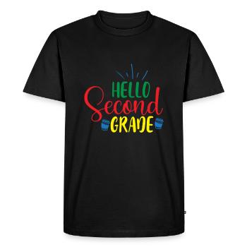 Second Grade Rainbow Girls Boys Teacher Team 2nd - Men's Premium Organic T-Shirt - black - Front - Nico (187cm)
