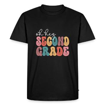 Second Grade Rainbow Girls Boys Teacher Team 2nd - Men's Premium Organic T-Shirt - black - Front - Nico (187cm)