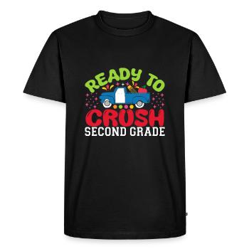 Second Grade Rainbow Girls Boys Teacher Team 2nd - Men's Premium Organic T-Shirt - black - Front - Nico (187cm)