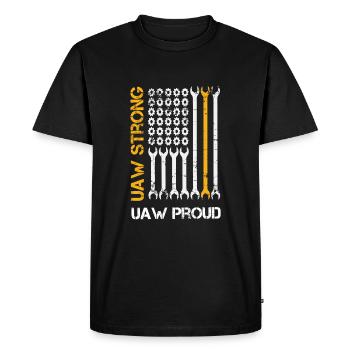 UAW fort UAW Proud Union Pride UAW Laborer - T-shirt Premium bio Homme - noir - Devant - Nico (187cm)