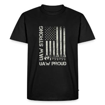 UAW fort UAW Proud Union Pride UAW Laborer - T-shirt Premium bio Homme - noir - Devant - Nico (187cm)