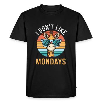 Girafe que je n’aime pas les lundis - T-shirt Premium bio Homme - noir - Devant - Nico (187cm)