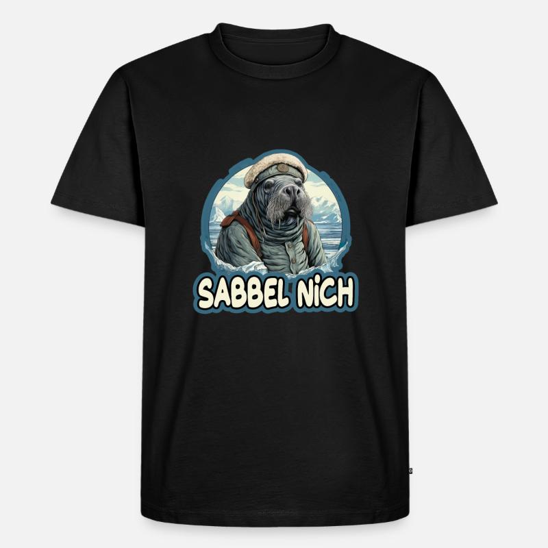 Sabbel Nich Walross Matrose - Männer Premium Bio T-Shirt - Schwarz