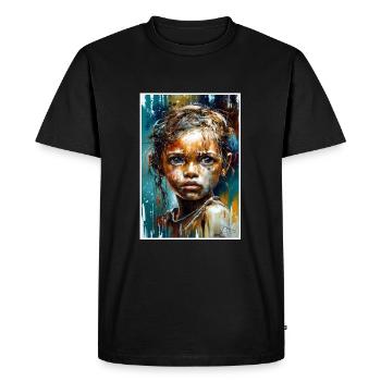 Abstrait Fille Triste Gens Malheureux - T-shirt Premium bio Homme - noir - Devant - Nico (187cm)