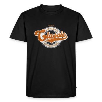 Classic old fashion denim vintage goods orange - Men's Premium Organic T-Shirt - black - Front - Nico (187cm)