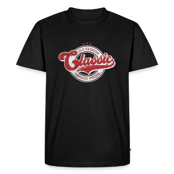 Classic old fashion denim vintage goods red - Men's Premium Organic T-Shirt - black - Front - Nico (187cm)