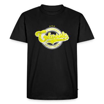 Classic old fashion denim vintage goods yellow - Men's Premium Organic T-Shirt - black - Front - Nico (187cm)