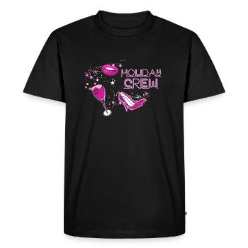 Equipe de vacances,Police, Néon, Fête,Étoiles,Fête - T-shirt Premium bio Homme - noir - Devant - Nico (187cm)