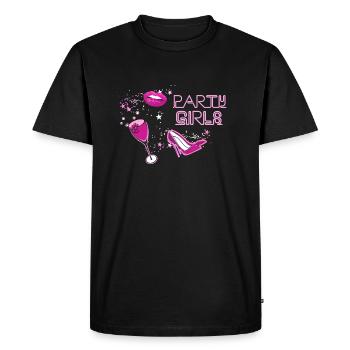 Party Girls,Font, Néon, Fête,Stars,Party - T-shirt Premium bio Homme - noir - Devant - Nico (187cm)