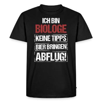 I'm a biologist - bring beer and take off - Men's Premium Organic T-Shirt - black - Front - Nico (187cm)