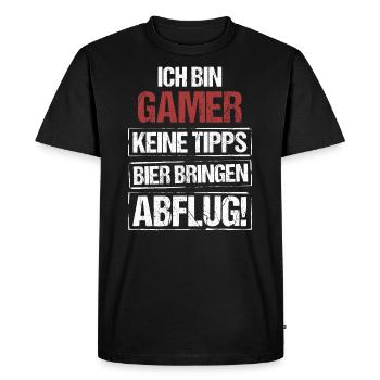 Je suis un joueur - apportez de la bière et décollez - T-shirt Premium bio Homme - noir - Devant - Nico (187cm)