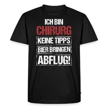 I'm a surgeon - bring beer and take off - Men's Premium Organic T-Shirt - black - Front - Nico (187cm)