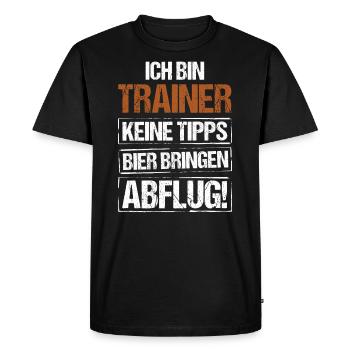 I'm a trainer - bring beer and take off - Men's Premium Organic T-Shirt - black - Front - Nico (187cm)