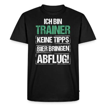 I'm a trainer - bring beer and take off - Men's Premium Organic T-Shirt - black - Front - Nico (187cm)