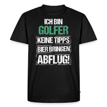 I'm a golfer - bring beer and take off - Men's Premium Organic T-Shirt - black - Front - Nico (187cm)