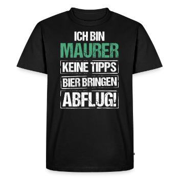 I'm a bricklayer - bring beer and take off - Men's Premium Organic T-Shirt - black - Front - Nico (187cm)