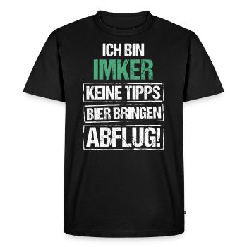 I'm a beekeeper - bring beer and take off - Men's Premium Organic T-Shirt - black - Front - Nico (187cm)