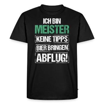 Je suis le maître - apporte de la bière et décolle - T-shirt Premium bio Homme - noir - Devant - Nico (187cm)