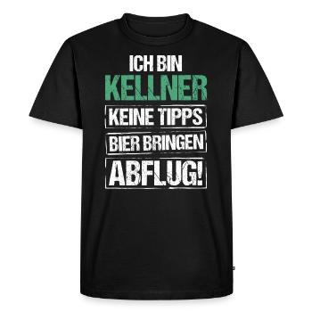 I'm a waiter - bring beer and take off - Men's Premium Organic T-Shirt - black - Front - Nico (187cm)