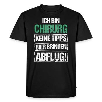 I'm a surgeon - bring beer and take off - Men's Premium Organic T-Shirt - black - Front - Nico (187cm)