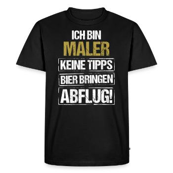 Je suis peintre - apporte de la bière et décolle - T-shirt Premium bio Homme - noir - Devant - Nico (187cm)