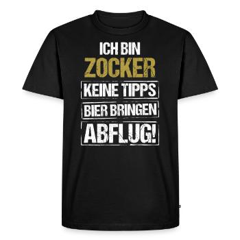 Je suis un joueur - apporte de la bière et décolle - T-shirt Premium bio Homme - noir - Devant - Nico (187cm)