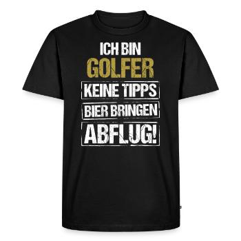 I'm a golfer - bring the beer and take off - Men's Premium Organic T-Shirt - black - Front - Nico (187cm)