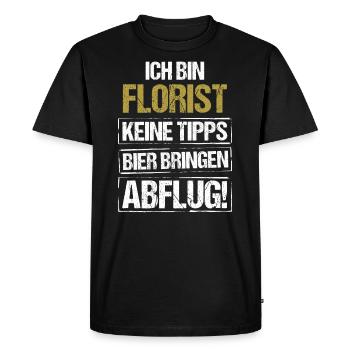 Je suis fleuriste - apporte de la bière et décolle - T-shirt Premium bio Homme - noir - Devant - Nico (187cm)