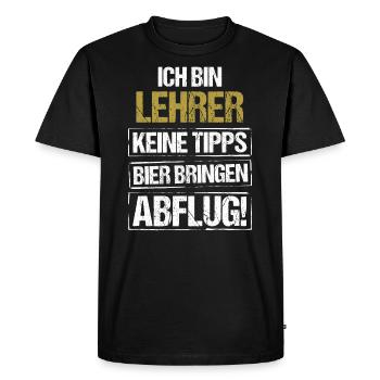 Je suis professeur - apporte de la bière et décolle - T-shirt Premium bio Homme - noir - Devant - Nico (187cm)