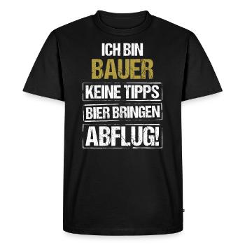 Je suis agriculteur - apporte de la bière et décolle - T-shirt Premium bio Homme - noir - Devant - Nico (187cm)
