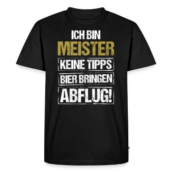 Je suis le maître - apporte de la bière et décolle - T-shirt Premium bio Homme - noir - Devant - Nico (187cm)