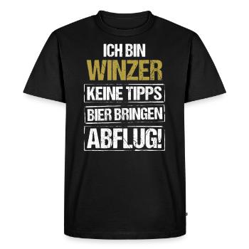 Je suis vigneron - apporte de la bière et décolle - T-shirt Premium bio Homme - noir - Devant - Nico (187cm)