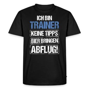 I'm a trainer - bring beer and take off - Men's Premium Organic T-Shirt - black - Front - Nico (187cm)