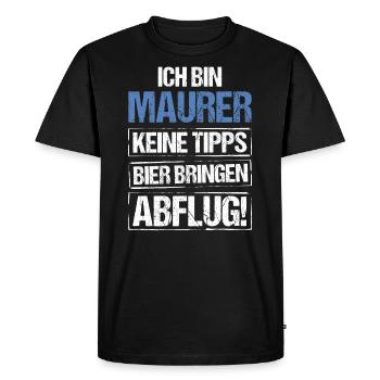 I'm a bricklayer - bring beer and take off - Men's Premium Organic T-Shirt - black - Front - Nico (187cm)