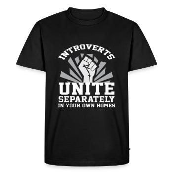 introverts - introvert - shirt - Men's Premium Organic T-Shirt - black - Front - Nico (187cm)