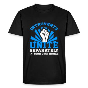 introverts - introvert - shirt - Men's Premium Organic T-Shirt - black - Front - Nico (187cm)