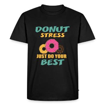 Donat - stress - shirt - Men's Premium Organic T-Shirt - black - Front - Nico (187cm)