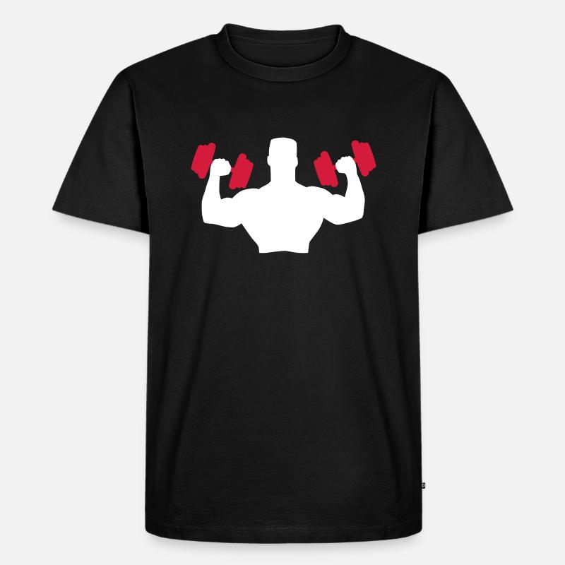 Muscle Man Training - Männer Premium Bio T-Shirt - Schwarz