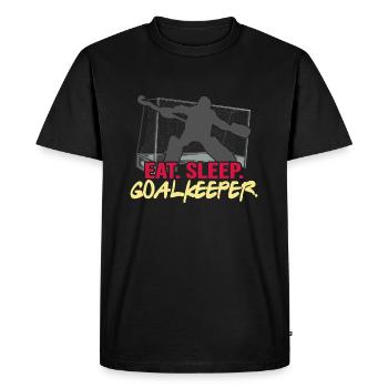 Hockey sur gazon Hockey « Hockey Goalie » HockeyGoalie - T-shirt Premium bio Homme - noir - Devant - Nico (187cm)