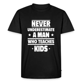 a man who teaches children - Men's Premium Organic T-Shirt - black - Front - Nico (187cm)