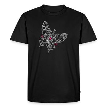 Papillon avec un œil - T-shirt Premium bio Homme - noir - Devant - Nico (187cm)