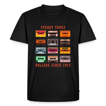 Bandes stables - T-shirt Premium bio Homme - noir - Devant - Nico (187cm)