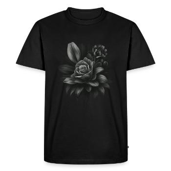 Black flower - T-shirt Premium bio Homme - noir - Devant - Nico (187cm)