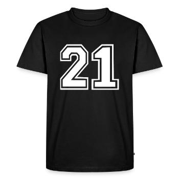 21 - T-shirt Premium bio Homme - noir - Devant - Nico (187cm)