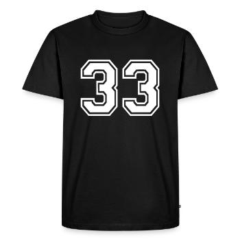 33 - Men's Premium Organic T-Shirt - black - Front - Nico (187cm)
