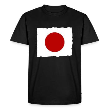 Drapeau du Japon utilisé Look Nihon drapeau japonais - T-shirt Premium bio Homme - noir - Devant - Nico (187cm)