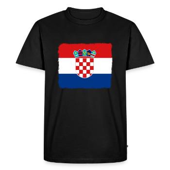 Drapeau de la Croatie Mer Adriatique Drapeau croate de Zagreb - T-shirt Premium bio Homme - noir - Devant - Nico (187cm)