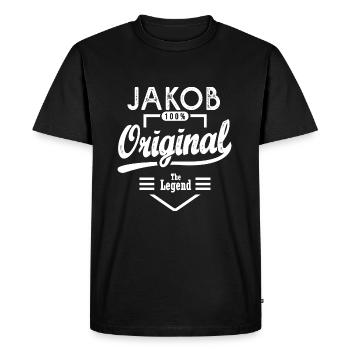 Cadeau Jakob original personnalisé prénom jakob - T-shirt Premium bio Homme - noir - Devant - Nico (187cm)
